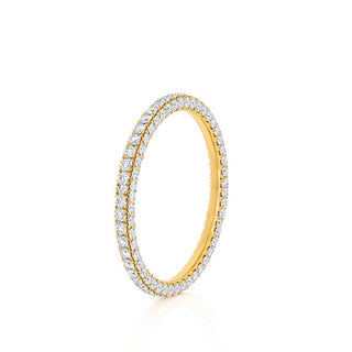 Graceful 0.49ct round full eternity moissanite wedding band side profile view