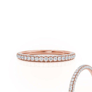 Sparkling 0.49ct round full eternity moissanite wedding band close up of the setting