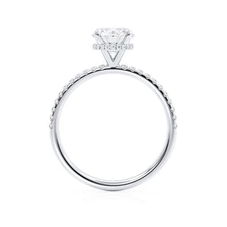 Stunning 1.0ct round hidden halo moissanite ring close up of the setting image 2