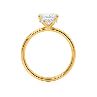 Brilliant 1.50ct princess hidden halo moissanite ring close up of the setting