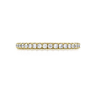 Vintage round full eternity moissanite wedding band front view