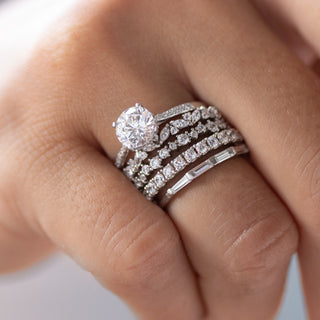 Marquise and Round Cut Full Eternity Wedding Band