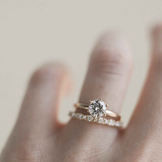 0.39ct Round Brilliant Cut Half Eternity Moissanite Diamond Wedding Ring