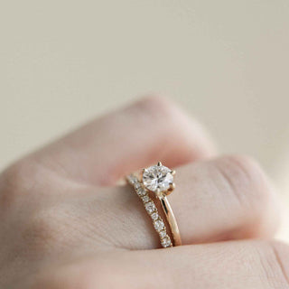 0.39ct Round Brilliant Cut Half Eternity Moissanite Diamond Wedding Ring