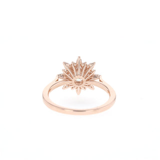 Shimmering 1.05ct round cluster moissanite ring overhead view
