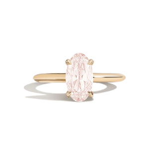 vintage moissanite ring light pink moval front view