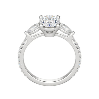 2.10CT Oval Diamond 3 Stone Moissanite Engagement Ring