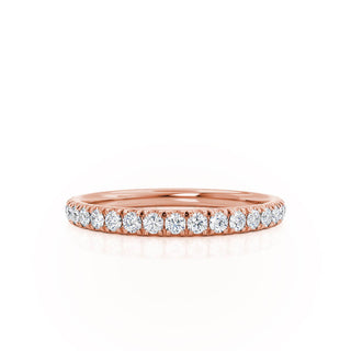 Bold 0.21ct round full eternity moissanite wedding band close up of the setting