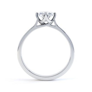Refined 1.0ct round solitaire moissanite ring side profile view image 3