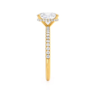 Dazzling 2.30ct cushion hidden halo moissanite ring top view