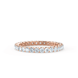 Chic 0.44ct round full eternity moissanite wedding band angled view showing its sparkle
