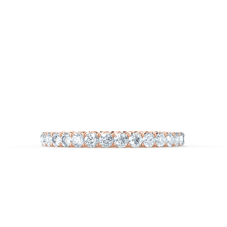 Chic 0.44ct round full eternity moissanite wedding band close up of the setting