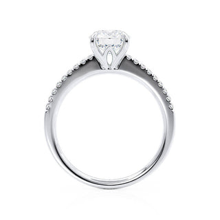 1.5 CT Round Brilliant Pave Halo Moissanite Engagement Ring side view