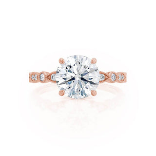 Luminous 1.0ct round solitaire moissanite ring side profile view image 3