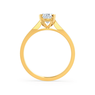 Radiant 1.50ct oval solitaire moissanite ring shown on a finger