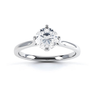 Refined 1.0ct round solitaire moissanite ring front view image 2
