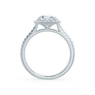 Stunning 1.0ct round halo moissanite ring top view image 4