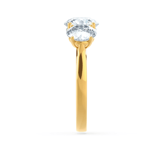 Gorgeous 1.50ct round three stone moissanite ring top view