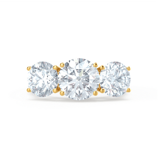 Gorgeous 1.50ct round three stone moissanite ring close up of the setting