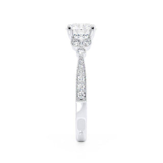 Lustrous 1.50ct round cluster moissanite ring top view