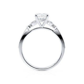 Lustrous 1.50ct round cluster moissanite ring shown on a finger