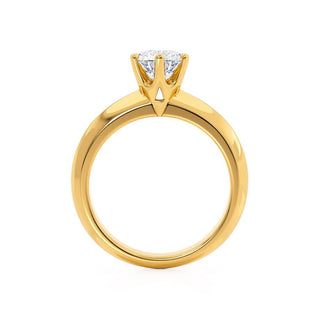 Elegant 1.0ct round solitaire moissanite ring side profile view image 2