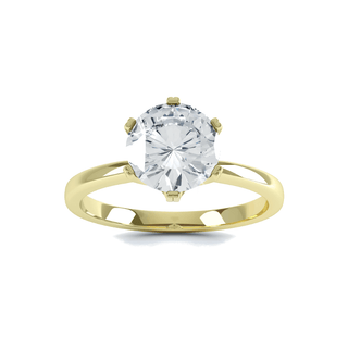 Shimmering 1.50ct round solitaire moissanite ring side profile view