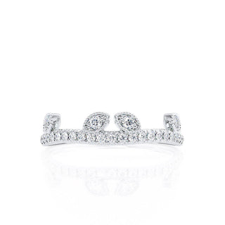 Modern 0.21ct round moissanite wedding band side profile view