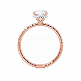 Gorgeous 2.40ct cushion hidden halo moissanite ring top view