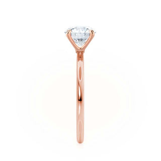Brilliant 1.01ct emerald solitaire moissanite ring shown on a finger