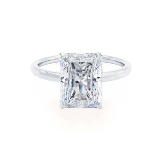 Bold 1.20ct radiant solitaire moissanite ring shown on a finger
