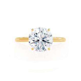 Brilliant 1.20ct round solitaire moissanite ring angled view showing its sparkle