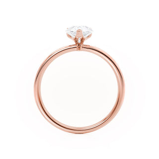 Dazzling 0.94ct pear solitaire moissanite ring side profile view