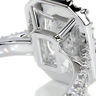 3.5ct Radiant Cut Halo Moissanite Diamond Engagement Ring