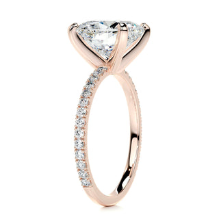4.2ct Cushion Cut Pave Diamond Moissanite Engagement Ring