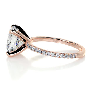 4.2ct Cushion Cut Pave Diamond Moissanite Engagement Ring