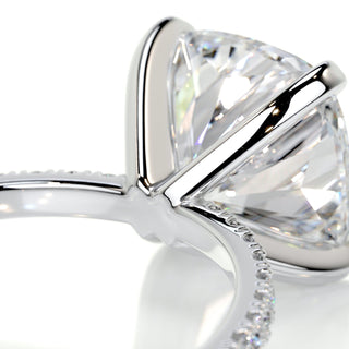 4.2ct Cushion Cut Pave Diamond Moissanite Engagement Ring