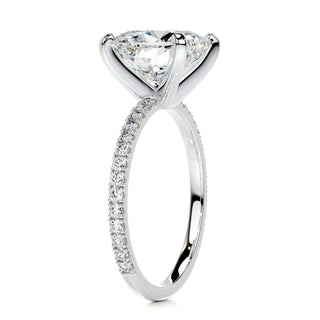 4.2ct Cushion Cut Pave Diamond Moissanite Engagement Ring