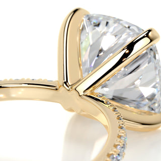 4.2ct Cushion Cut Pave Diamond Moissanite Engagement Ring