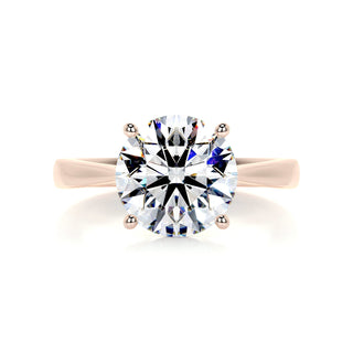 Graceful 2.5ct round solitaire moissanite ring front view