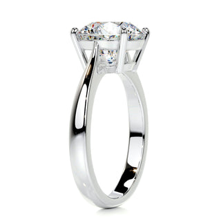 Graceful 2.5ct round solitaire moissanite ring overhead view