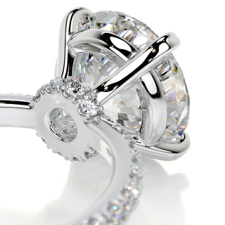 3.12ct Round Cut Hidden Halo Pave Moissanite Diamond Engagement Ring