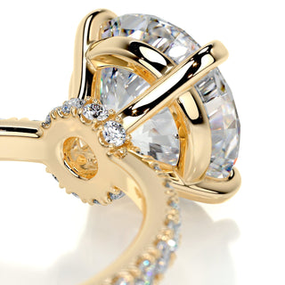 3.12ct Round Cut Hidden Halo Pave Moissanite Diamond Engagement Ring