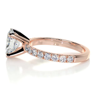 2.15ct Oval Cut Pave Diamond Moissanite Engagement Ring