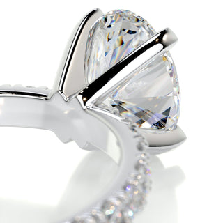 2.15ct Oval Cut Pave Diamond Moissanite Engagement Ring