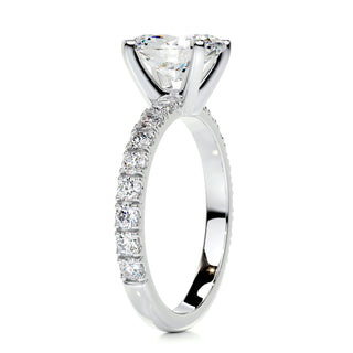 2.15ct Oval Cut Pave Diamond Moissanite Engagement Ring