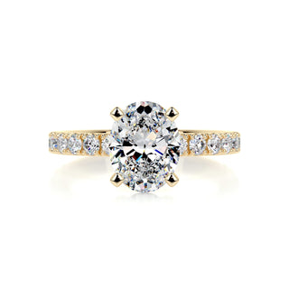 2.15ct Oval Cut Pave Diamond Moissanite Engagement Ring