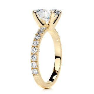 2.15ct Oval Cut Pave Diamond Moissanite Engagement Ring