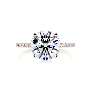Timeless 1.0ct round pave moissanite ring front view