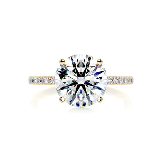 Timeless 1.0ct round pave moissanite ring overhead view